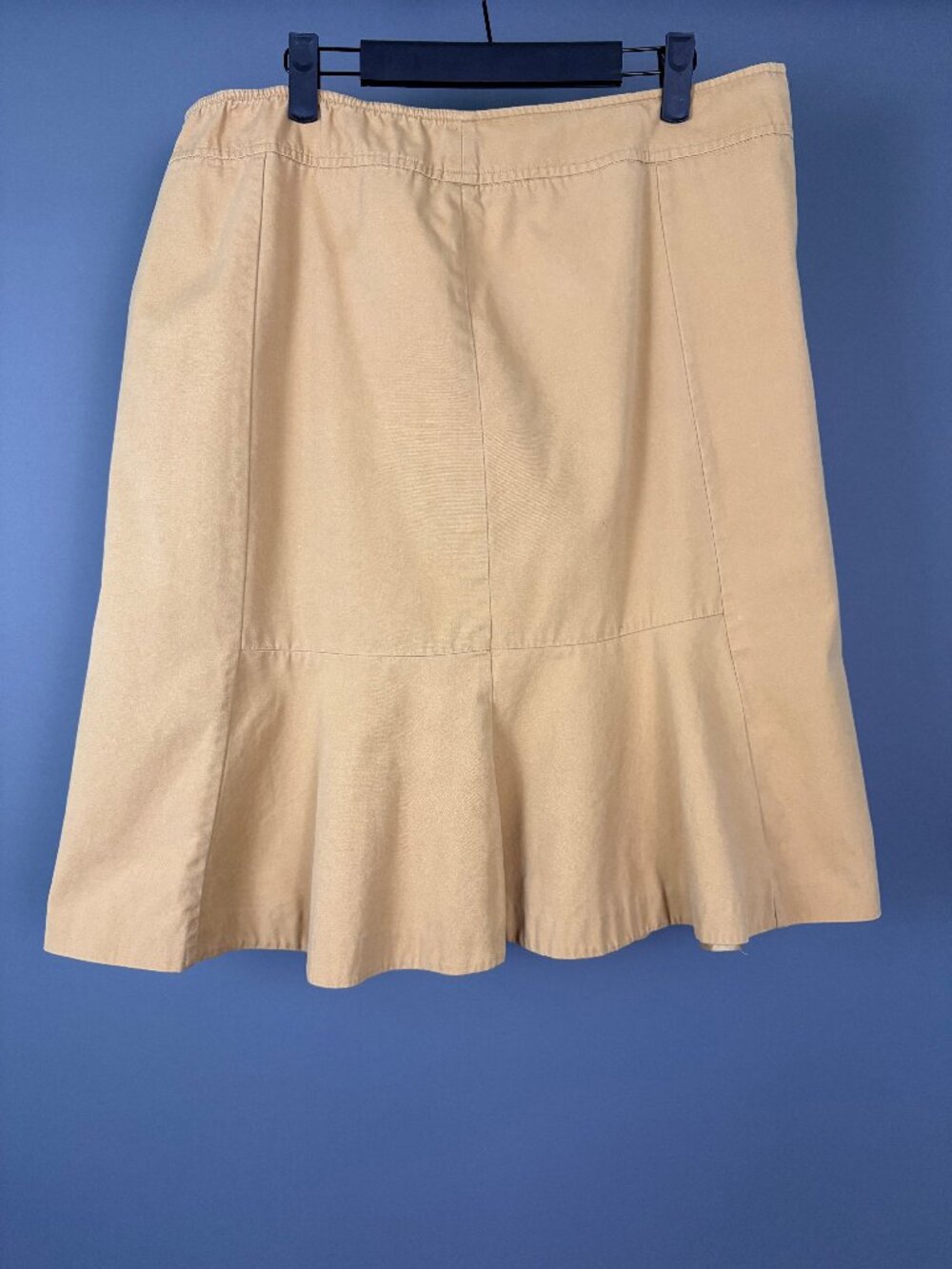 Hanna Andersson Cotton Flare Bell Skirt Camel Khaki Ruffle Hem